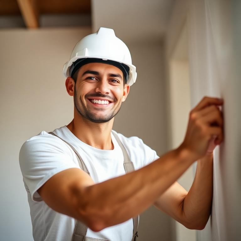 Apex handyman working on drywall